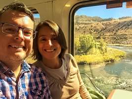 on the train in Colorado