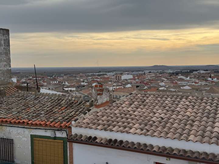 If you zoom pretty far off you can see the windmills in the neighboring town