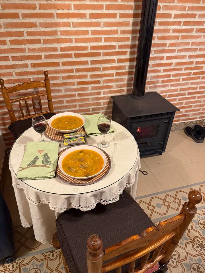 Bistro Table ready for our homecooked meal