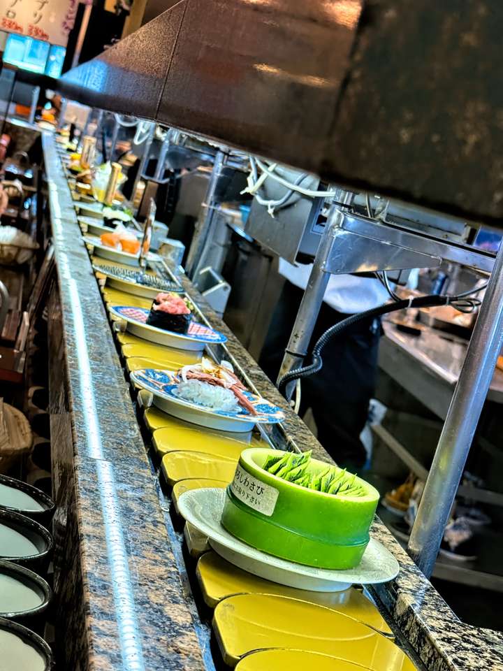 Conveyor belt of sushi offerings